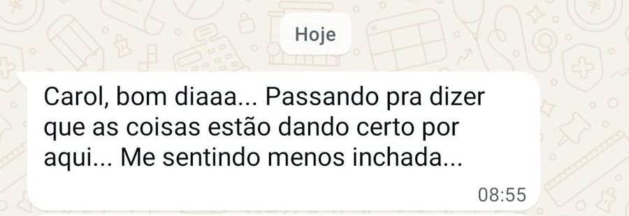 Mensagem de resultado de aluna